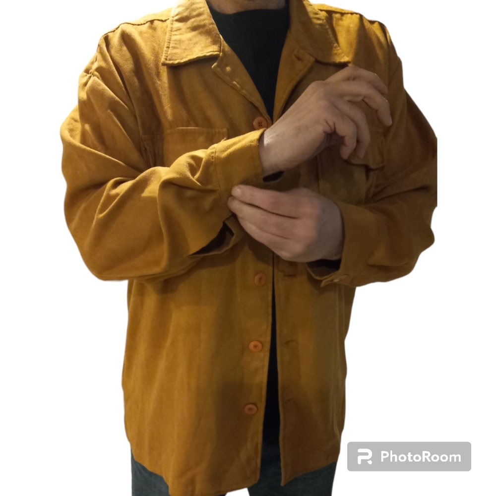 Michael Brandon Jacket Men's Suede-Like Jacket Light Weight Vintage Relaxed Fit